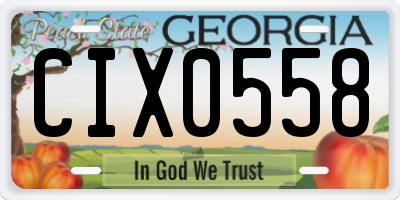 GA license plate CIX0558