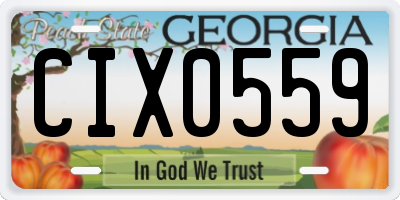 GA license plate CIX0559