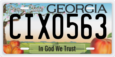 GA license plate CIX0563