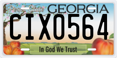 GA license plate CIX0564