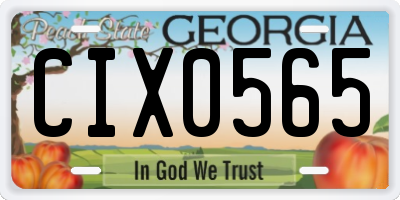 GA license plate CIX0565