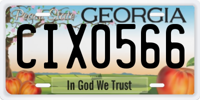 GA license plate CIX0566