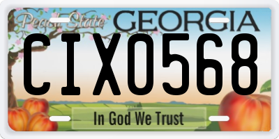 GA license plate CIX0568
