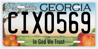 GA license plate CIX0569