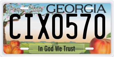 GA license plate CIX0570