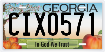 GA license plate CIX0571