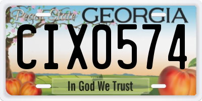 GA license plate CIX0574