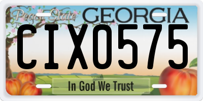GA license plate CIX0575