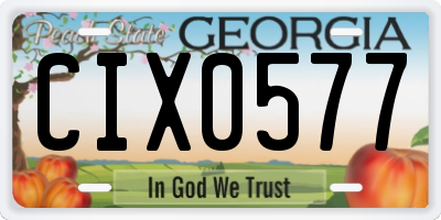 GA license plate CIX0577