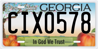 GA license plate CIX0578