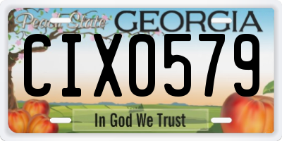 GA license plate CIX0579