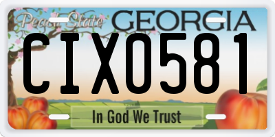 GA license plate CIX0581