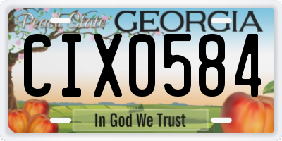 GA license plate CIX0584