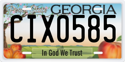 GA license plate CIX0585