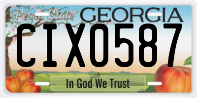 GA license plate CIX0587