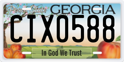 GA license plate CIX0588
