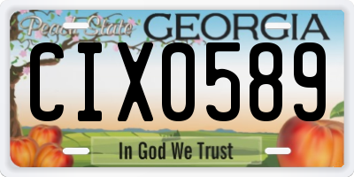 GA license plate CIX0589