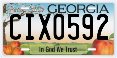 GA license plate CIX0592