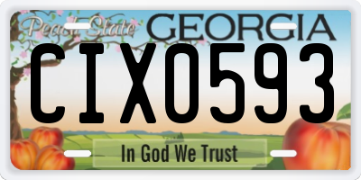 GA license plate CIX0593