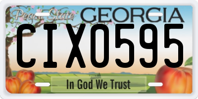 GA license plate CIX0595