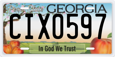 GA license plate CIX0597