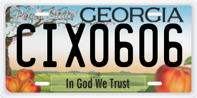 GA license plate CIX0606