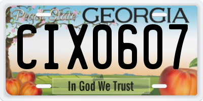GA license plate CIX0607