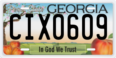 GA license plate CIX0609