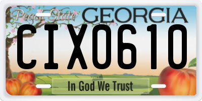 GA license plate CIX0610