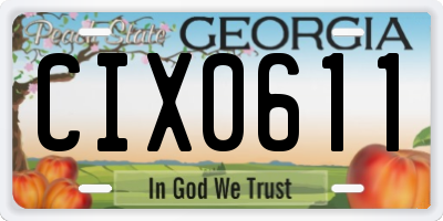 GA license plate CIX0611