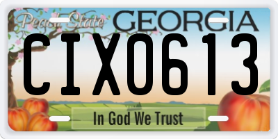 GA license plate CIX0613