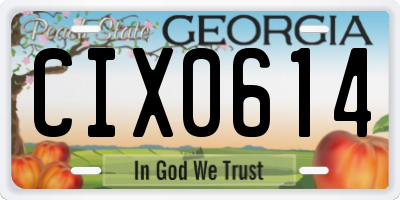 GA license plate CIX0614