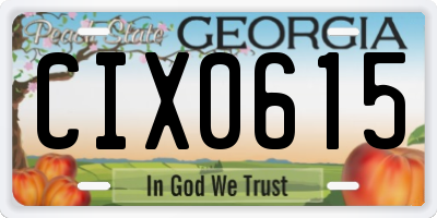 GA license plate CIX0615