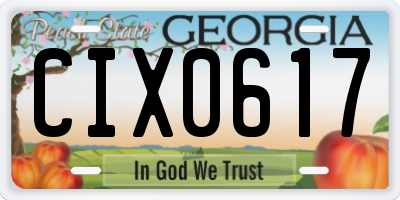 GA license plate CIX0617