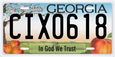 GA license plate CIX0618