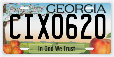 GA license plate CIX0620