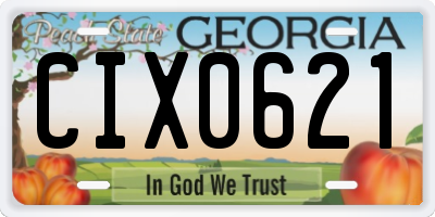 GA license plate CIX0621