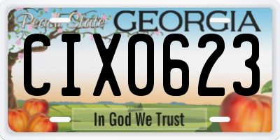 GA license plate CIX0623