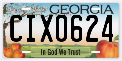 GA license plate CIX0624