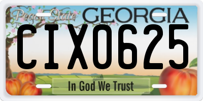 GA license plate CIX0625