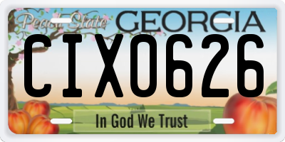 GA license plate CIX0626