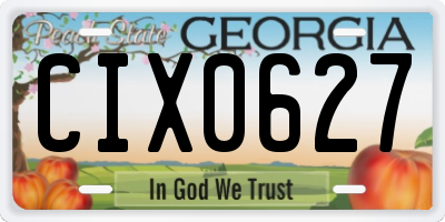 GA license plate CIX0627