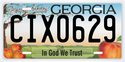 GA license plate CIX0629