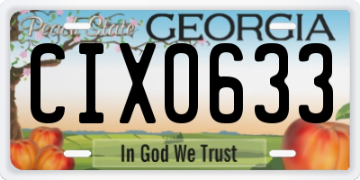 GA license plate CIX0633