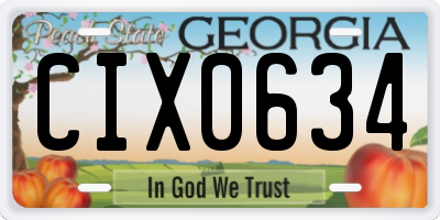 GA license plate CIX0634