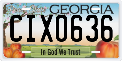 GA license plate CIX0636