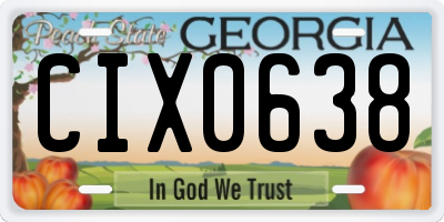 GA license plate CIX0638