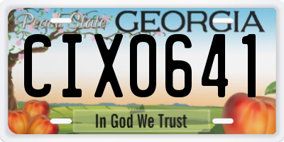 GA license plate CIX0641