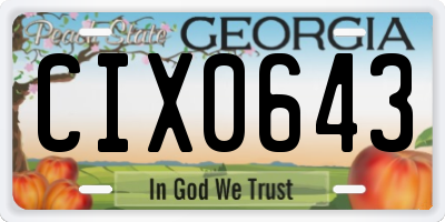 GA license plate CIX0643