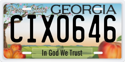 GA license plate CIX0646